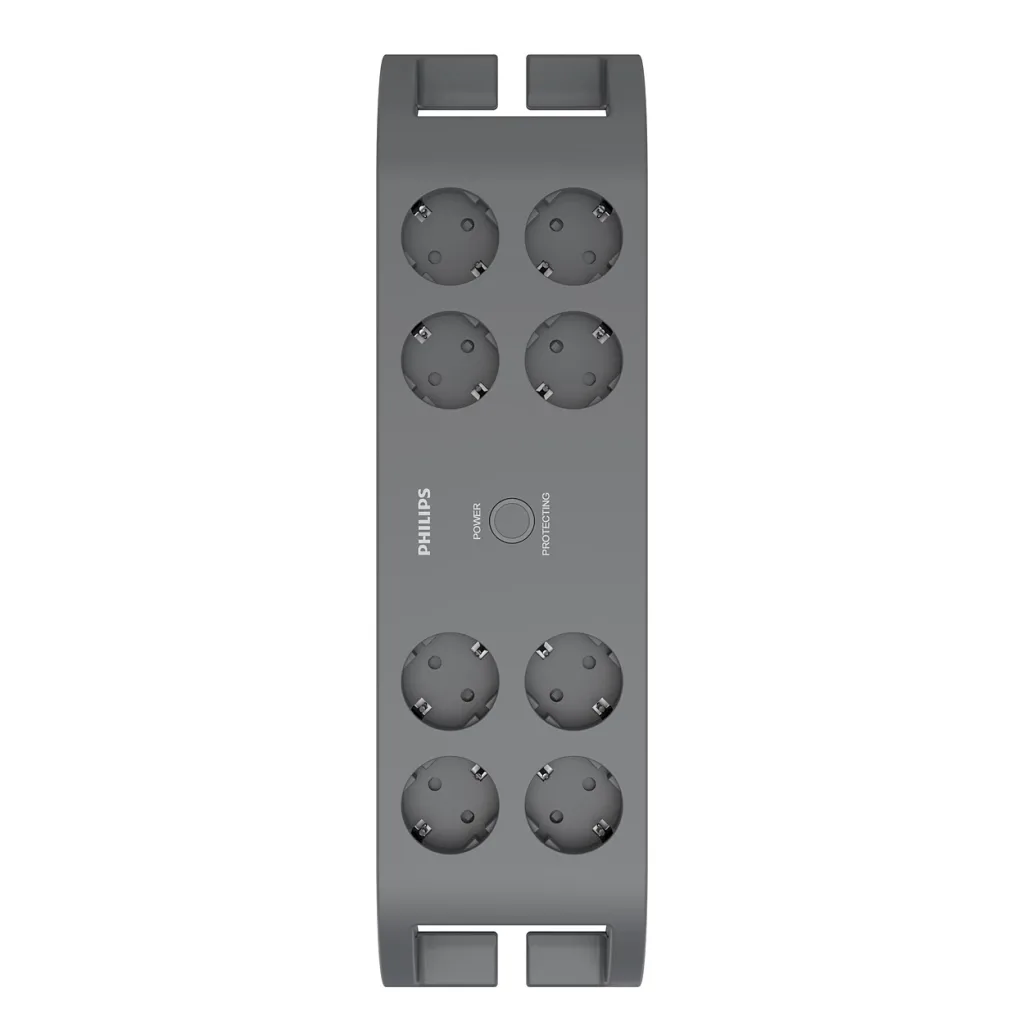 PHILIPS SPN3180A/62, 8 Soket, Akım Korumalı Priz, 900 Joules, 2Mt Kablo, (Gri)