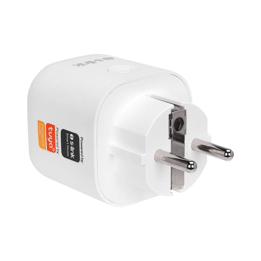 S-LINK SL-14, 1 Soket, Akım Korumalı Priz, 16A, WiFi 2.4Ghz, Bluetooth, TUYA Yazılım Destekli, internet üzerinden Yöneti