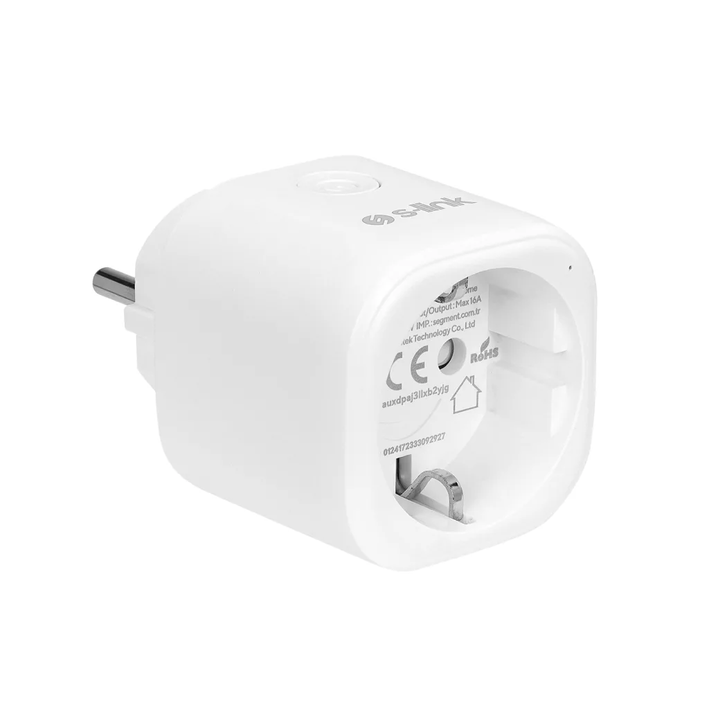 S-LINK SL-14, 1 Soket, Akım Korumalı Priz, 16A, WiFi 2.4Ghz, Bluetooth, TUYA Yazılım Destekli, internet üzerinden Yöneti
