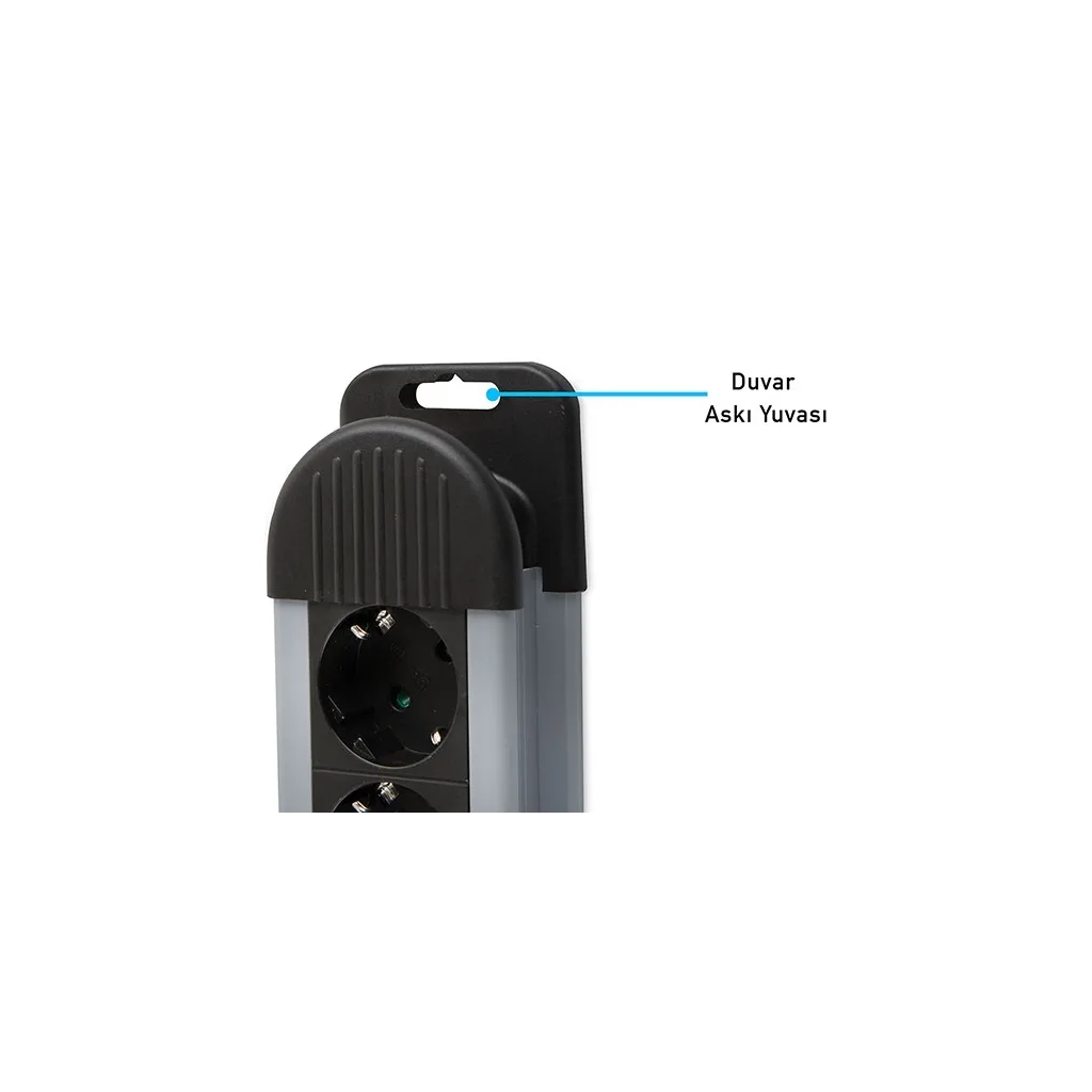 S-LINK Swapp SPGKS03, 3 Soket, Akım Korumalı Priz, 1.5Mt Kablo, 900 Joule (Gri) %100 Bakır