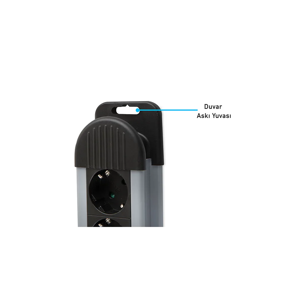 S-LINK Swapp SPGKS05, 5 Soket, Akım Korumalı Priz, 1.5Mt Kablo, 900 Joule (Gri) %100 Bakır