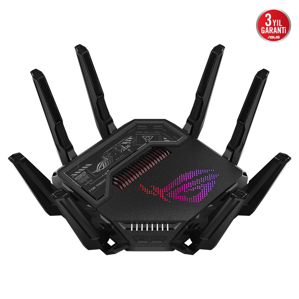 ASUS ROG Rapture GT-BE98, BE25000, 24400Mbps, 8xAnten, Four Band, WİFİ 7, AiMesh, AiProtection Pro, GAMING Extendable Ro