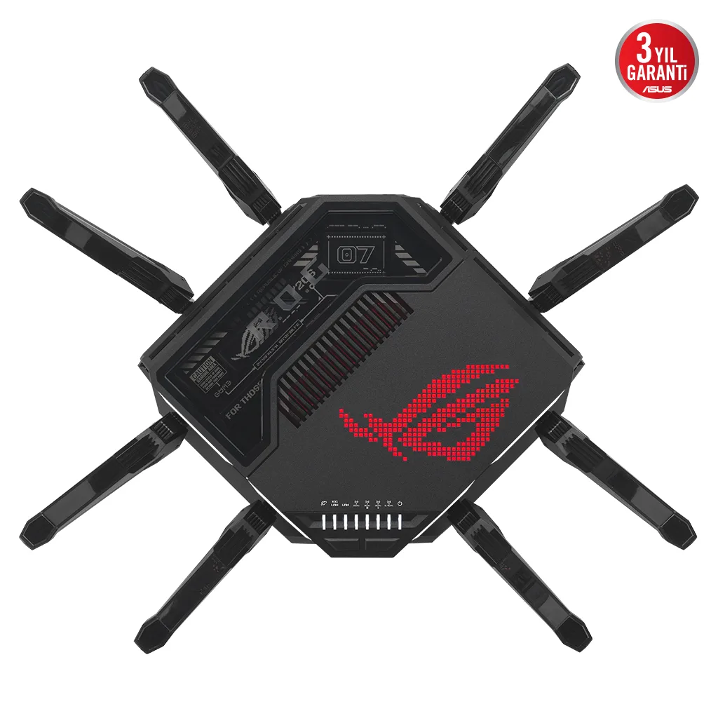 ASUS ROG Rapture GT-BE98, BE25000, 24400Mbps, 8xAnten, Four Band, WİFİ 7, AiMesh, AiProtection Pro, GAMING Extendable Ro