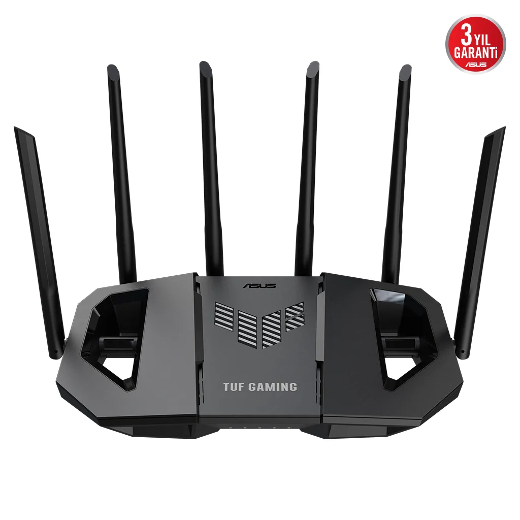 ASUS TUF-BE6500, BE6500, 3 Port, 6500Mbps, Dual Band, WİFİ 7, AiMesh, AiProtection Pro, GAMING Extendable Router