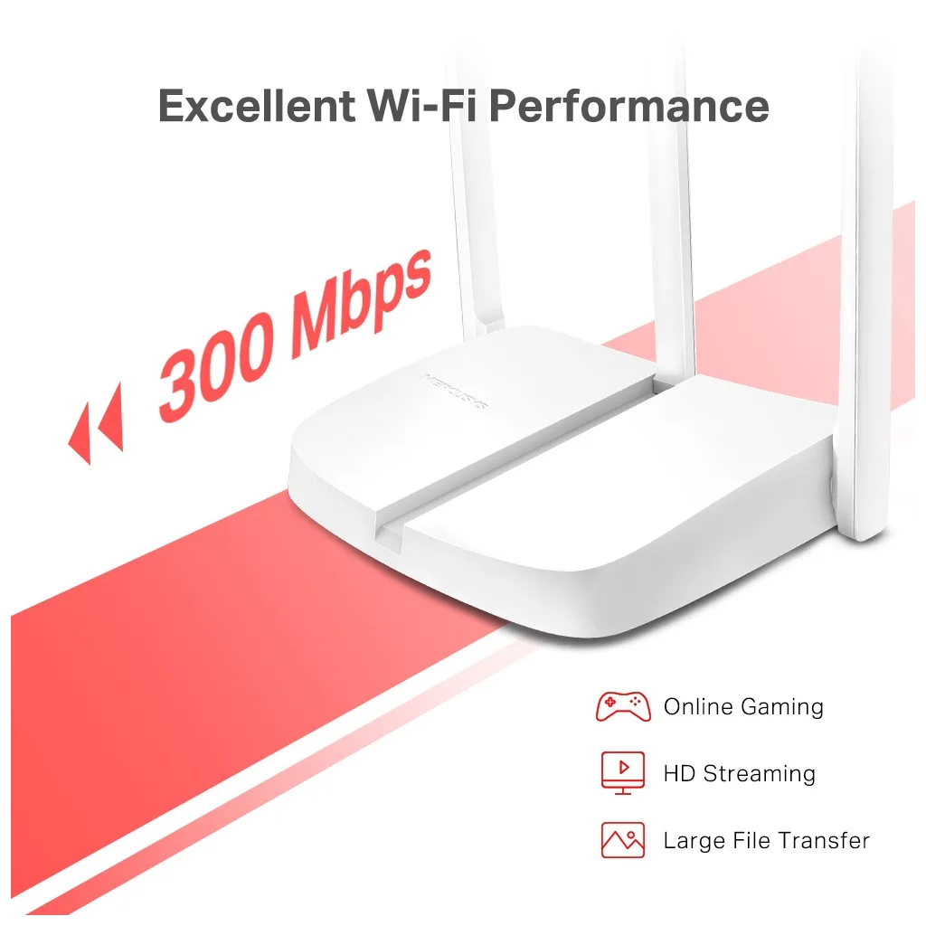 MERCUSYS MW306R 4 Port, 300Mbps, 2,4Ghz WiFi, Masaüstü, Megabit, Multi-Mode, Router