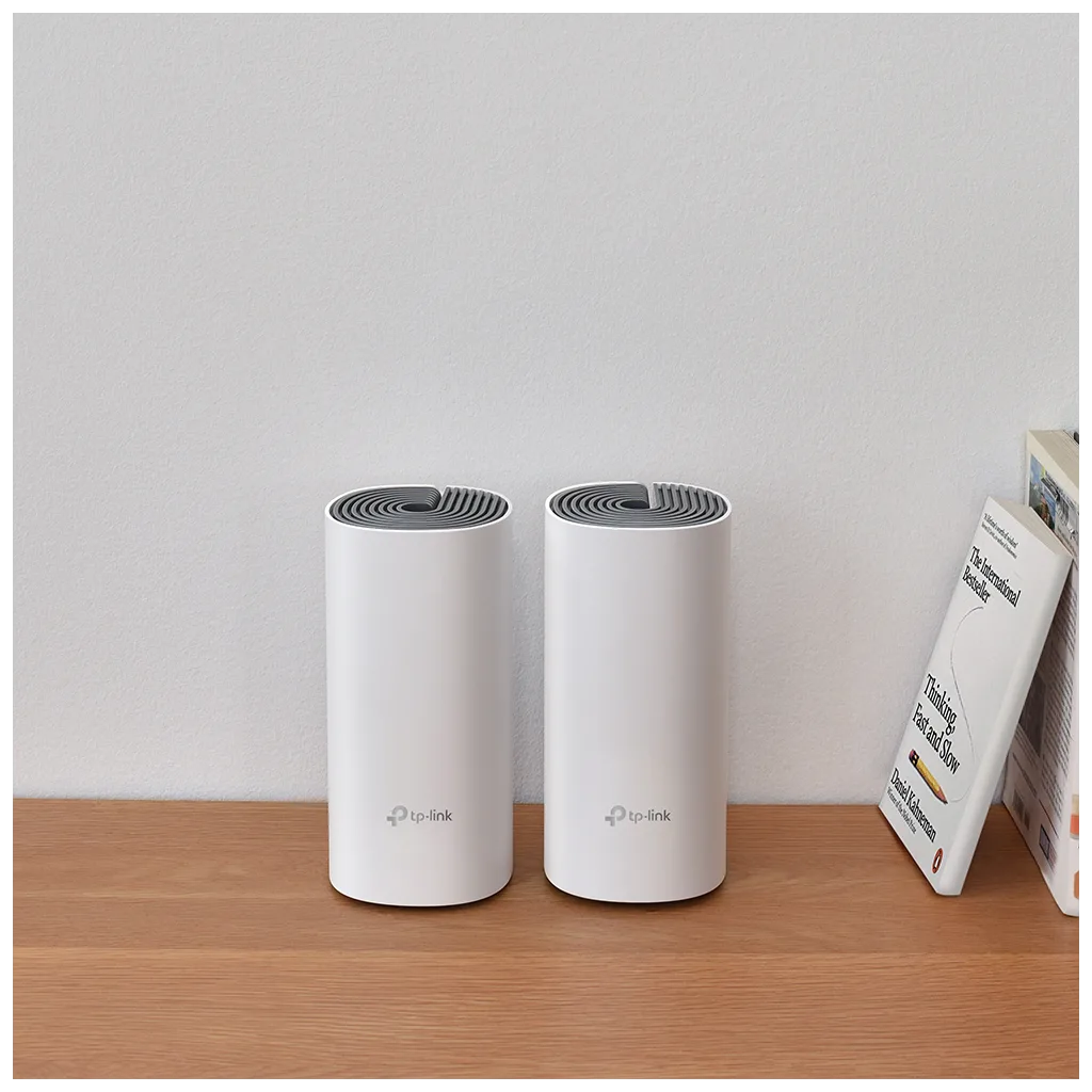 TP-LINK DECO-E4, AC1200, İkili Mesh, 1200Mbps, Dual Band, 2Port Megabit Lan, 260m2 Çekim Alanı, Router, Geniş Alan İnter
