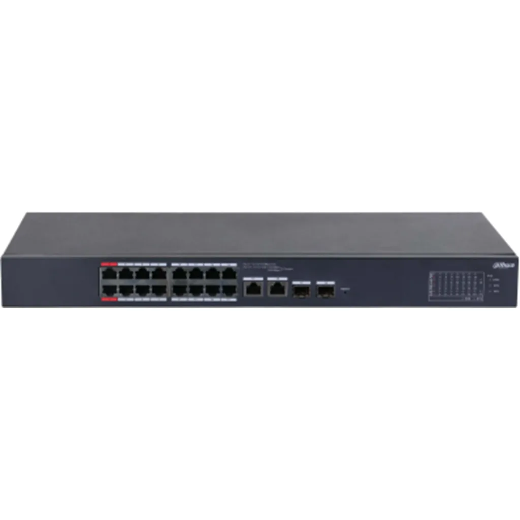 DAHUA CS4218-16ET-240, 16Port, Megabit, PoE 240W, 2 Port SFP Gigabit Combo, Cloud Yönetilebilir, Switch