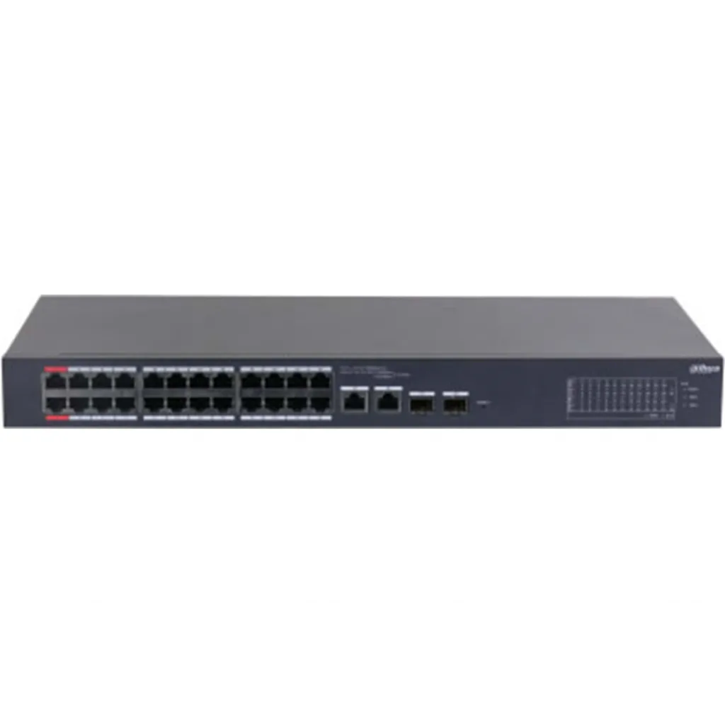 DAHUA CS4226-24ET-375, 24Port, Megabit, PoE 375W, 2 Port Gigabit Lan, 2 Port SFP Gigabit Combo, Cloud Yönetilebilir, Swi