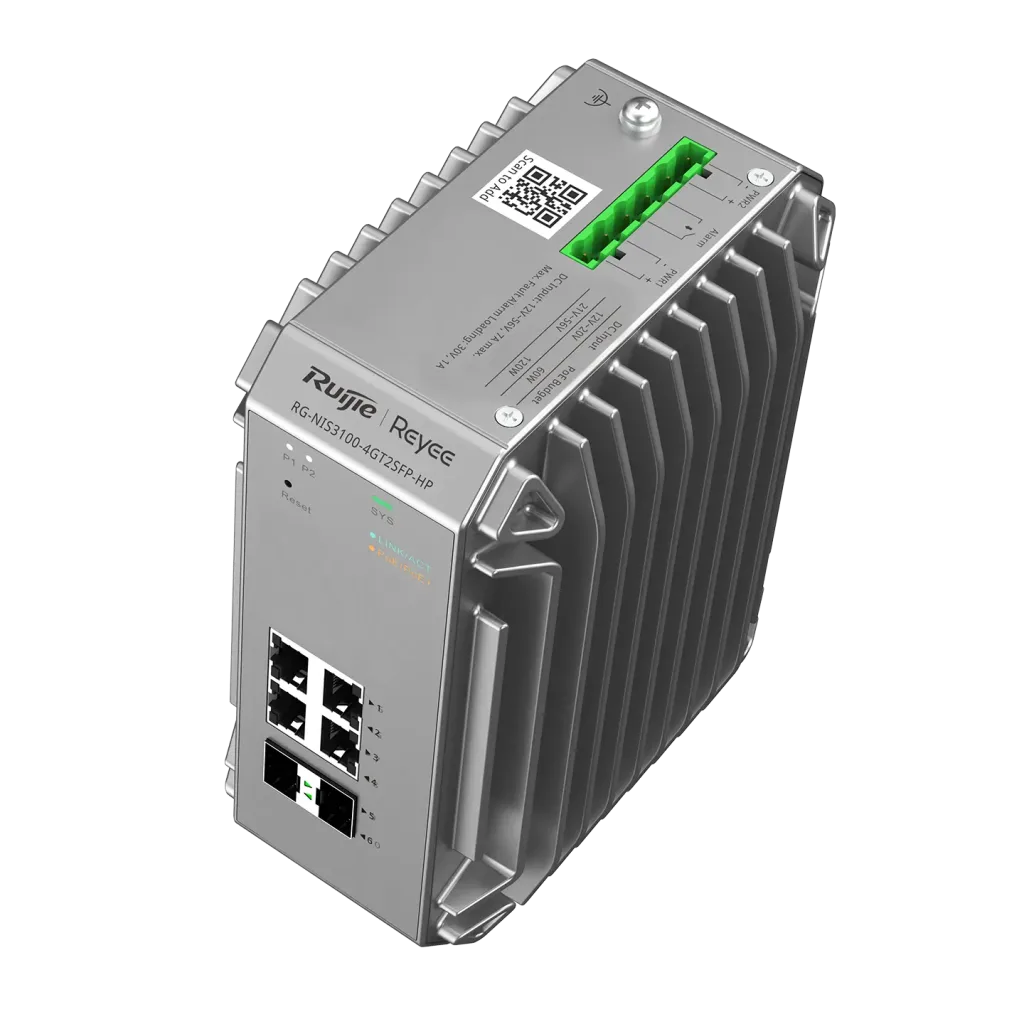 RUIJIE REYEE RG-NIS3100-4GT2SFP-HP 4 Port GigaBit PoE, 120W, 2Port SFP, Endüstriyel Switch