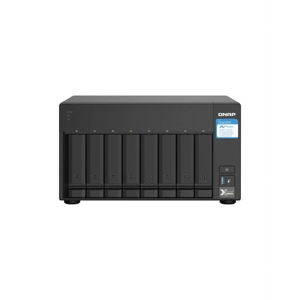 QNAP TurboNAS TS-832PX-4G, 4Gb Ram, 8xYuvalı, Tower NAS