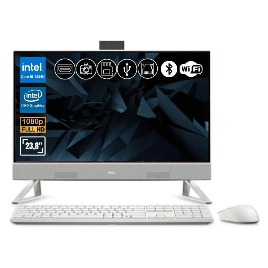 DELL AIO 24 EC242501020UBU, i5-1334U, 23,8" FHD Ekran, 16Gb DDR5 Ram, 512Gb SSD, Wi-Fi, Type-C, Paylaşımlı Ekran Kartı,