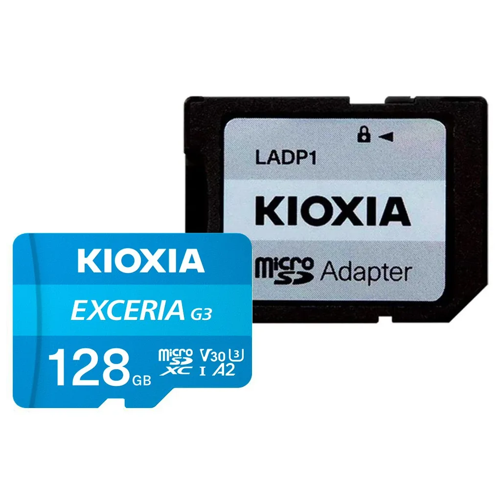 KIOXIA 128GB ExceriaG3, LMEX3L128GG2, A2 V30 4K, CL10, 160Mb/s, MicroSD Kart Bellek (SD Adaptörlü)