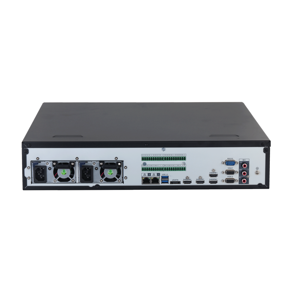 DAHUA NVR608RH-64-XI, 64Kanal, 32Mpix, H265+, 8 HDD, 1080P Kayıt, 1280 Mbps Bant Genişliği, 2 Port 2500 Mbps LAN, RAID 0/1/5/6/10, Çift Power Supply, NVR