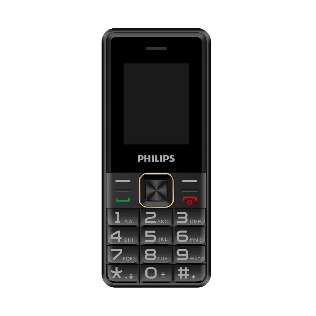 PHILIPS Xenium E6105, 128Mb, Siyah, 48Mb Ram, 1,77inc Ekran, 4G Çift Sim Desteği, FM Radyo, 1000mAh Pil, Türkiye KVK Gar
