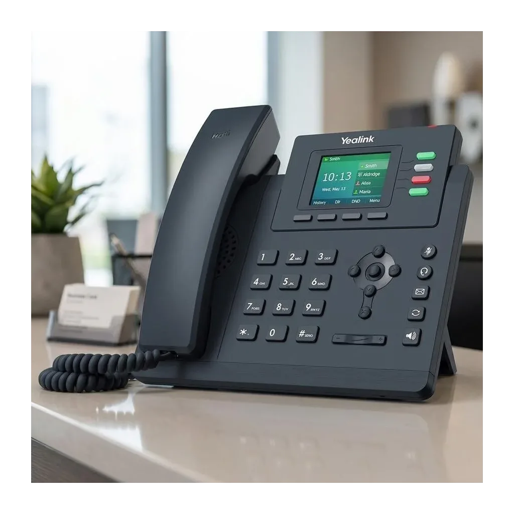 YEALINK SIP-T33G, Masaüstü, Kablolu IP TELEFON, Siyah, 2.4" Renkli Ekran, 2xGigaBit Ethernet Portu, PoE Destekli