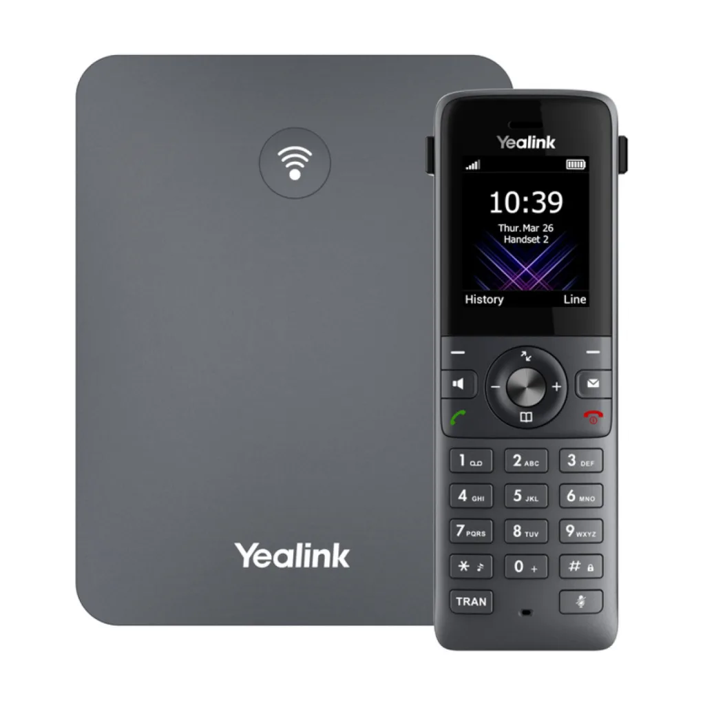 YEALINK W73P, W73H Dect Telefon ile W70B Baz İstasyonu, Kablosuz IP TELEFON, Siyah, 1.8" Renkli Ekran, 35 Saat Konuşma,