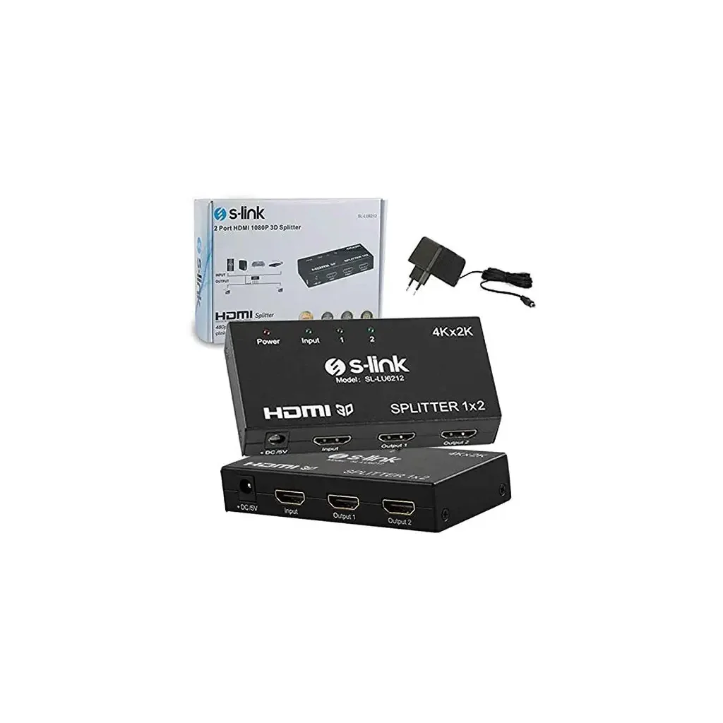 S-LINK SL-LU6212, 2 Port 4K/2K HDMI Splitter