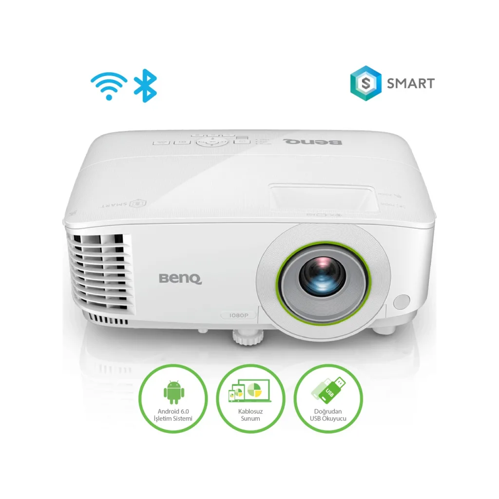 BENQ EW600, 3600 ANSI, 1280x800 WXGA, 1xHDMI, VGA, USB Okuyucu, DLP, Kablosuz Wireless, 15.000 Saat Lamba Ömrü, Android,