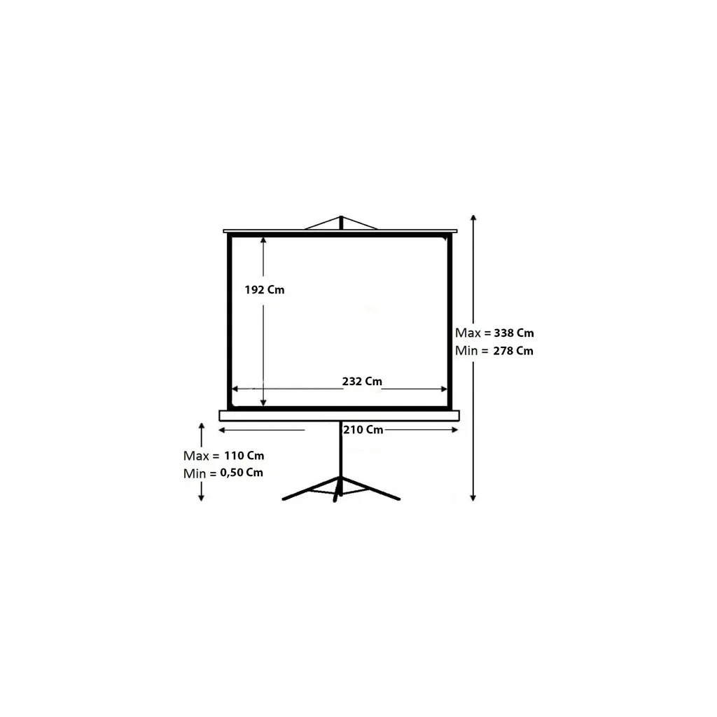 Codegen TX-24 TRIPOD PROJEKSİYON PERDESİ 240X200 (Arkası Siyah Fonlu - Taşınabilir Ayaklı Model)