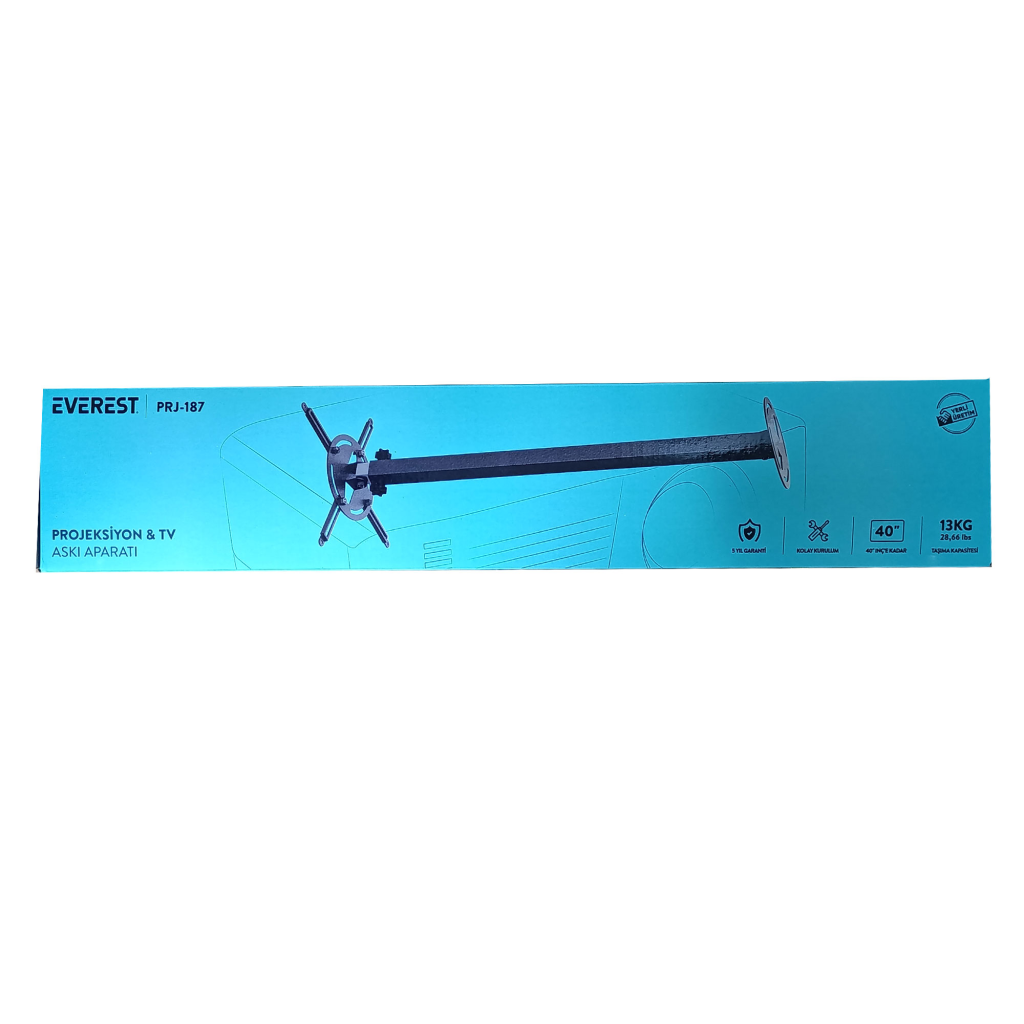 Everest PRJ-187, Teleskopik Ayak (63-102cm), 13kg Taşıma, Projeksiyon, Askı Aparatı