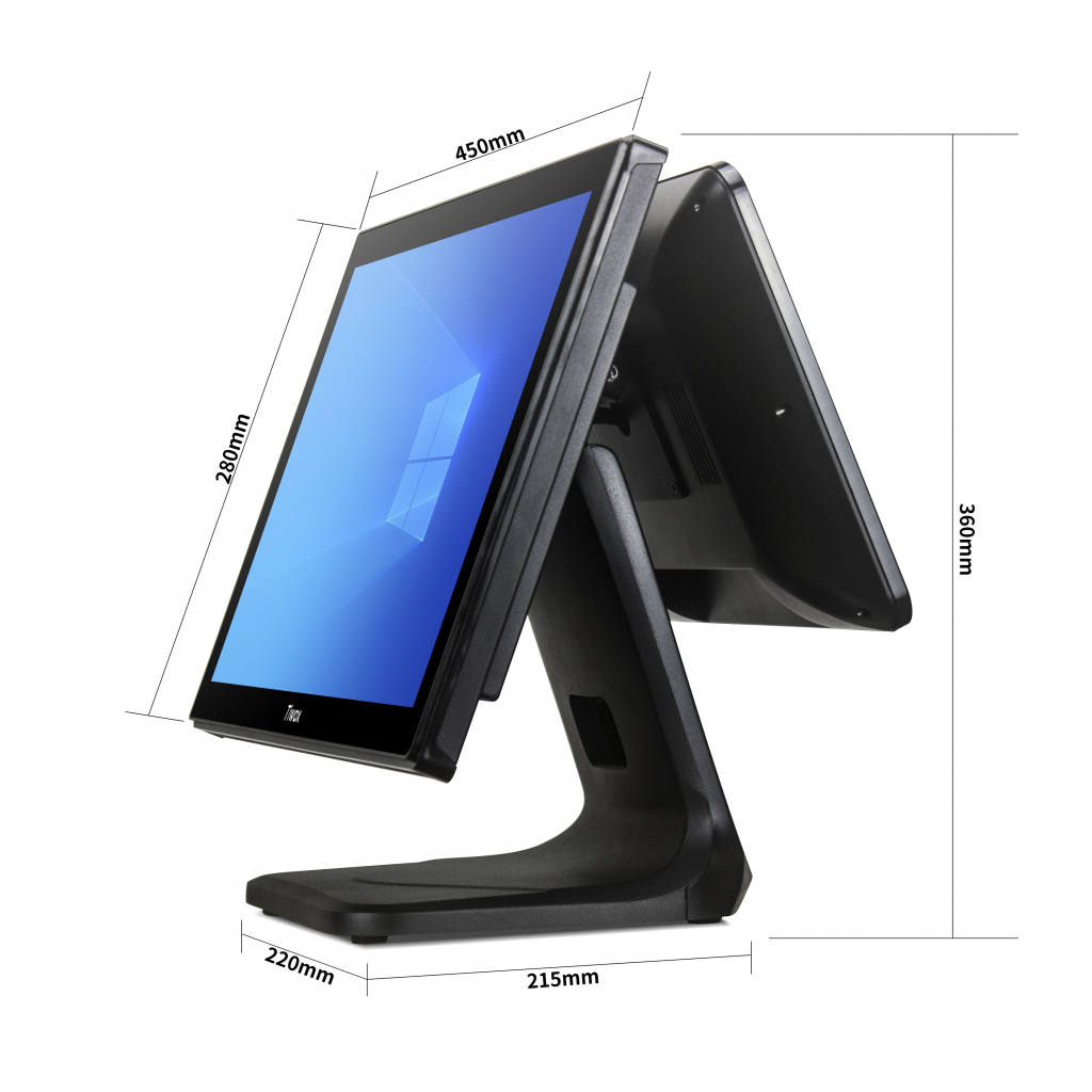 Tiwox TP-4950D, Intel i5 5.Nesil, 18.5" Ekran, 8GB Ram, 128GB SSD, Endüstriyel, Dokunmatik Pos PC (çift ekran)