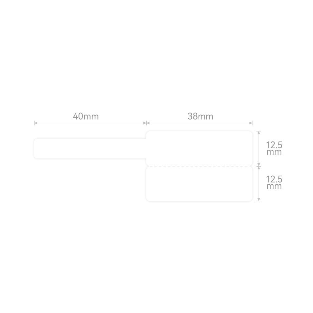 NIIMBOT T25 Etiket 38mm x 40mm 100 adet Beyaz Kablo için (B1,B21S,B3S)