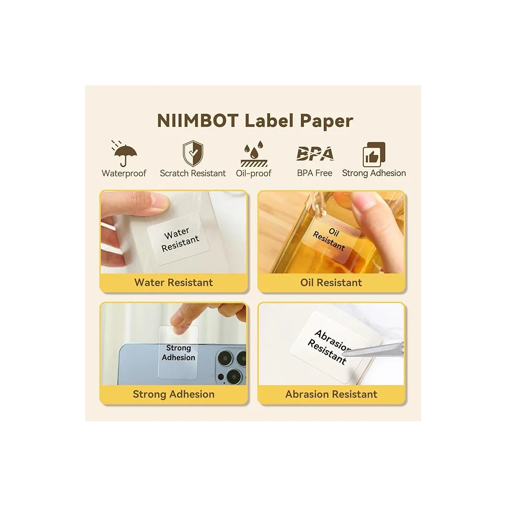 NIIMBOT T40 Etiket 40mm x 30mm 230 adet Beyaz (B1,B21S,B3S)
