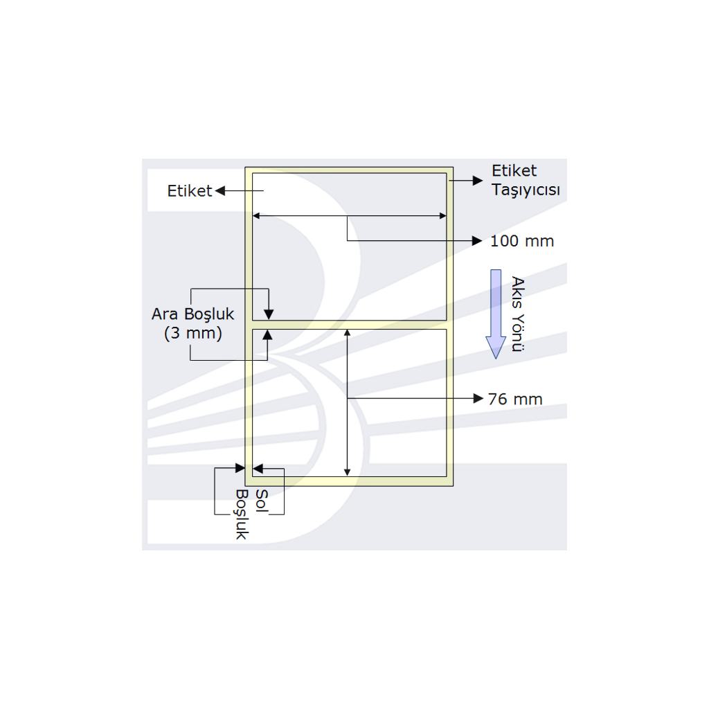 PG Etiket 100mmx76mm (Tek Kolonda 1li) , Toplam 570 ad (VELLUM)